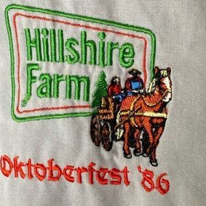Vintage 80’s Hills shire Farms Octoberfest 86’ mens light jacket gray Large L